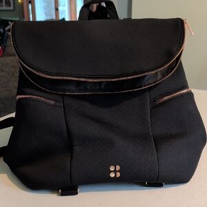 Sweaty Betty Black Backpack with Rose Gold Accents